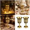 Small Goblet Chalices Retro Metal Wine Cup for Wedding Whiskeys Medieval European Style Embossed Drinking Cups Gift