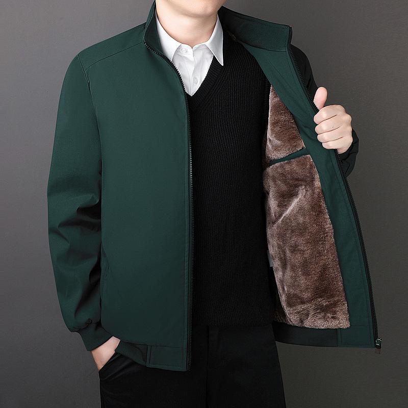 Men's Winter Stand Collar Cotton Jacket (2025): Thickened, Warm, Casual Outerwear for Middle-Aged and Elderly Men.