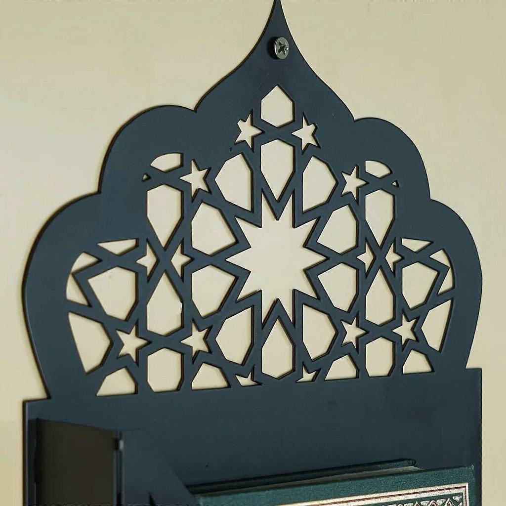 Arabic Festival Quran Wall Hanging Shelf Book Holder with Key Hanger Hook for Islamic Home and Mosque Wall Decoration