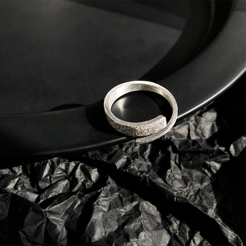 Retro Vegan-style Brushed Open Ring Women's Niche Fashion Cold Wind Personality Creative Geometric Party & Daily Ring