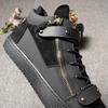 Brand designer burst high top shoes men's leather metal buckle decoration trend all match casual shoes 4
