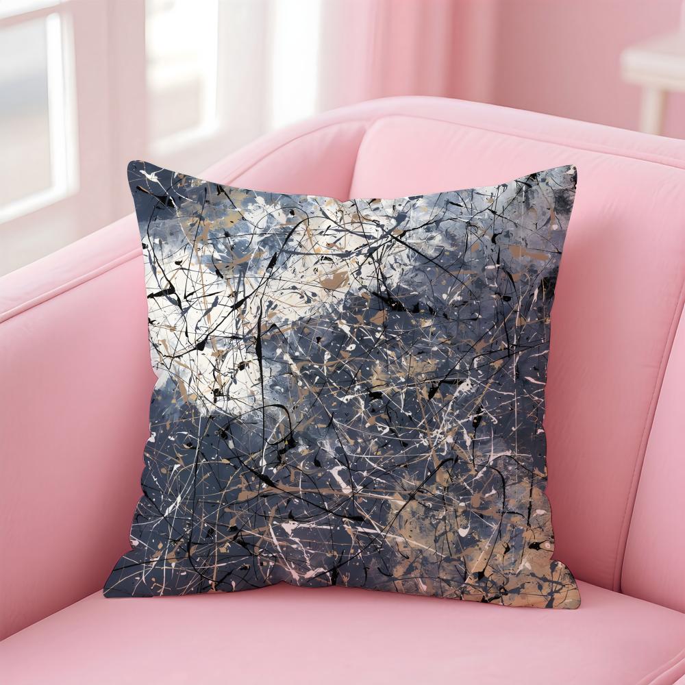 PPollock Cushion Cover Pillow Case Soft Friendly Fabric Concealed Zipper