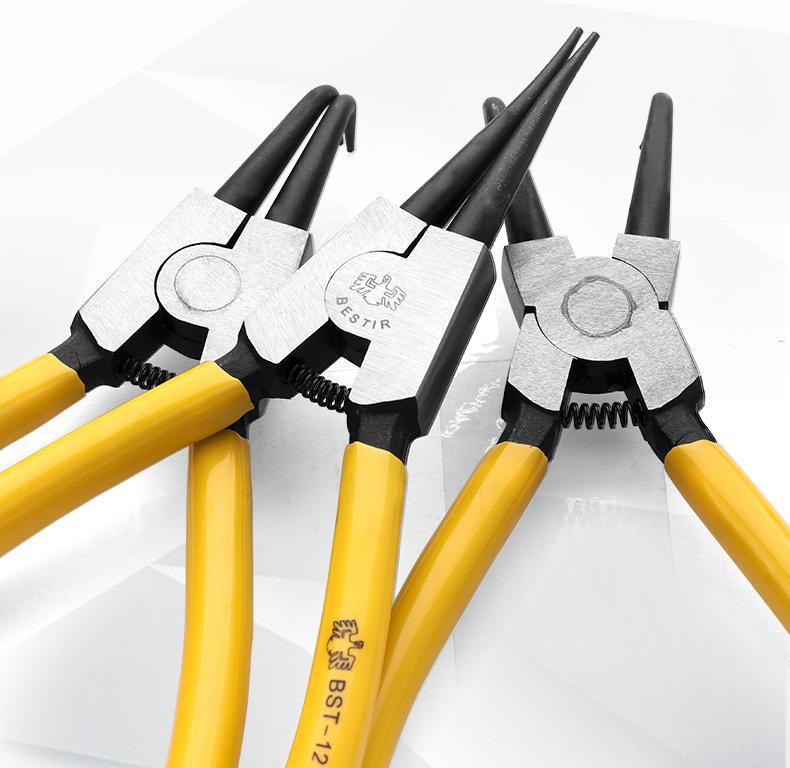 Eagle Ring Pliers Set: Internal/External, Straight/Bent, Dual-Purpose, Multi-Function Spring Retaining Pliers
