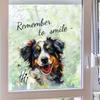 Cute Shepherd Dog Realistic Cartoon UV Double-Sided Visible Window Stickers, Self-Adhesive Glass Decals for Home Decoration