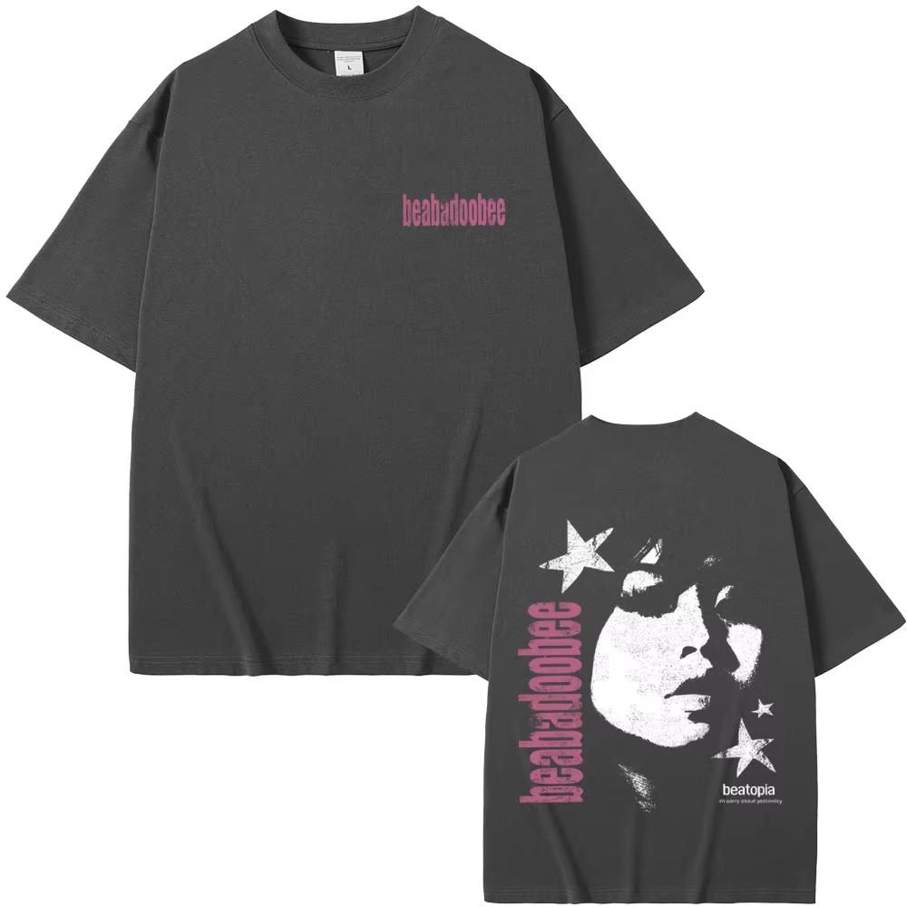 Beabadoobee Face Graphic Tshirts Unisex Women Clothing Hip Hop Fashion Pop Music Tee Shirt Unisex Casual Cotton Vintage Tshirt