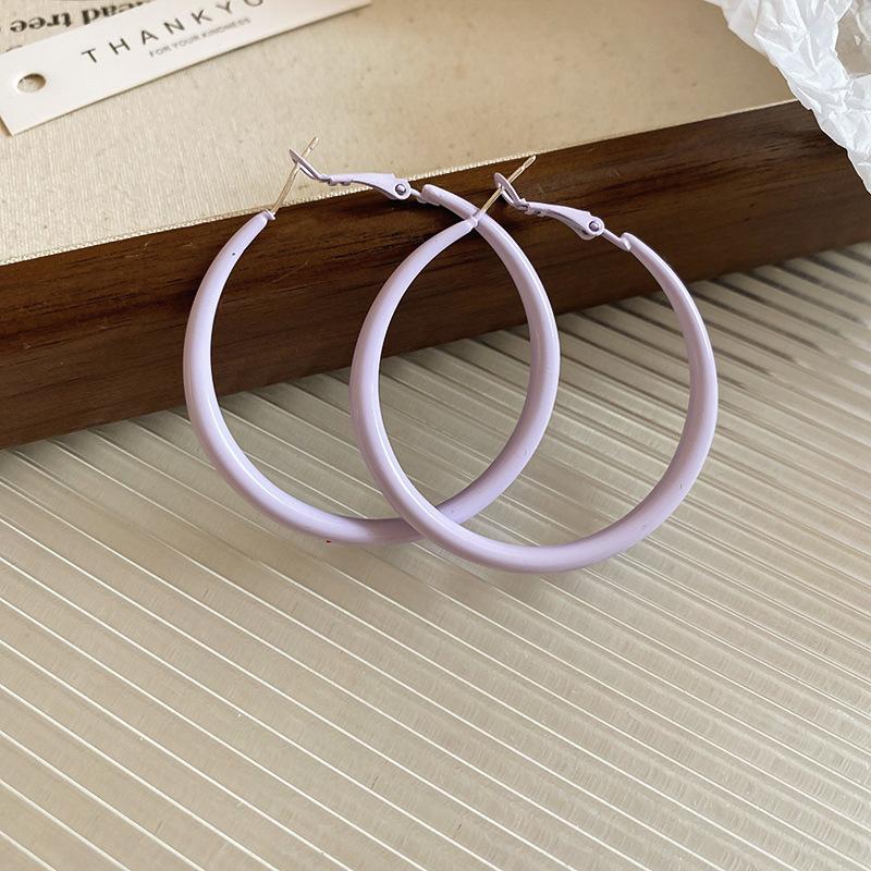 Dopamine Geometry Element Ring Earrings Women's Round Face Explosion Premium Sense Earrings Niche Design Stud Earrings Sweet Earrings