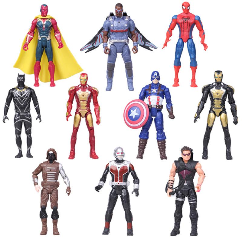 

15 cm Children Playthings Anime Figures Spiderman Hulk Action Figure Iron Man Cartoon Children Toy Xmas Present Glow Doll Hobbies