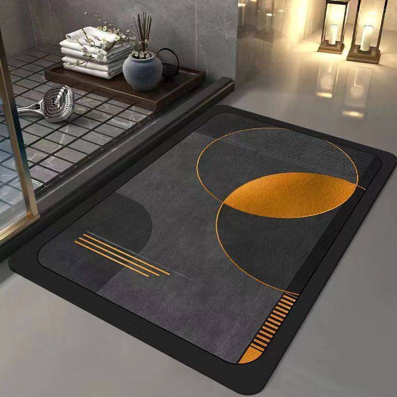 Thickened diatomaceous earth suction, rubber anti slip, light luxury bathroom door anti fouling quick drying door floor mat