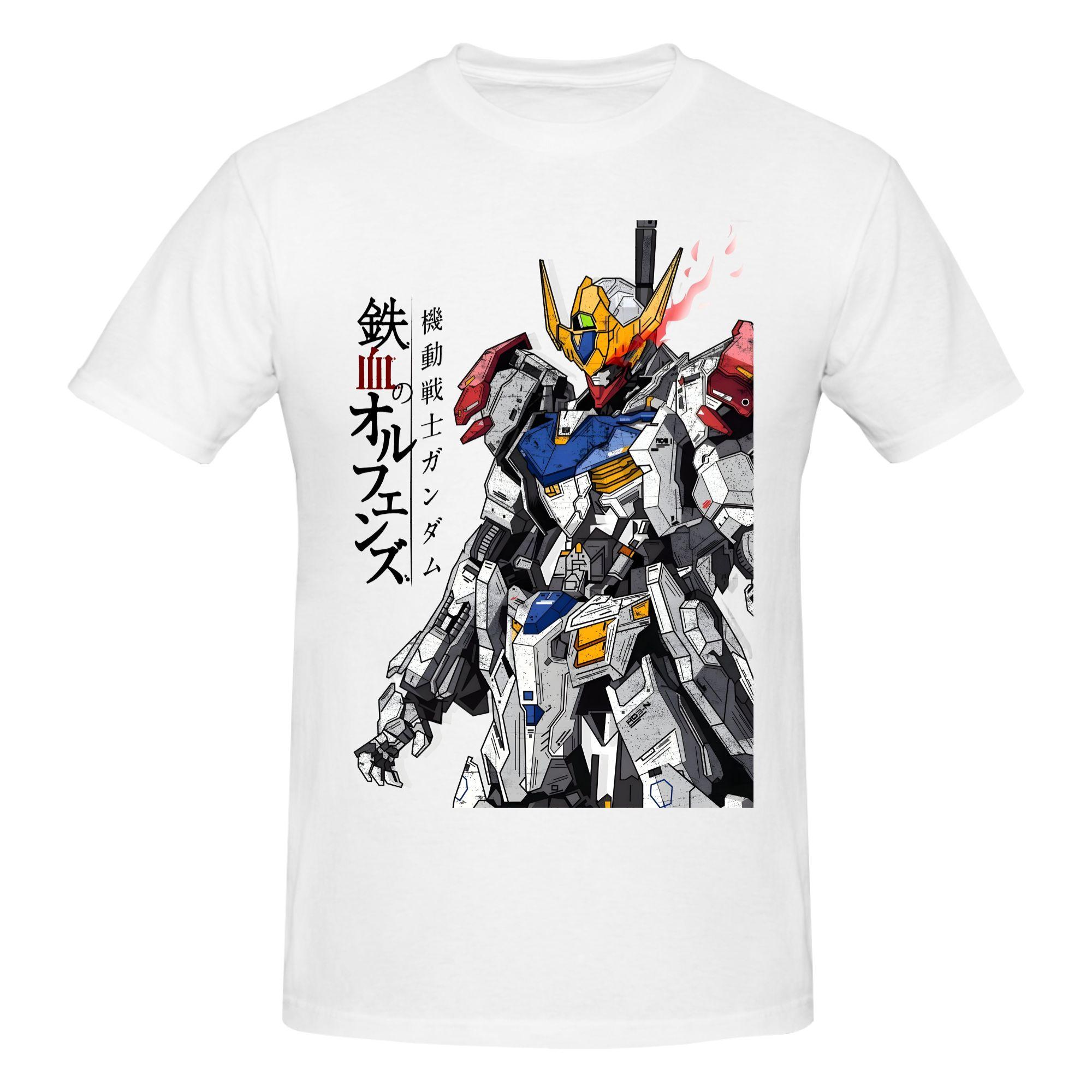 2026 summer New Gundam freedom  pattern Warrior Loose Short Sleeve pure cotton Tshirt  Pure Cotton Round Neck TopTrendy  shirt 2XL