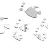 1 Set Unique Wall Sticker Waterproof Art Decoration Sea Fish Bubble