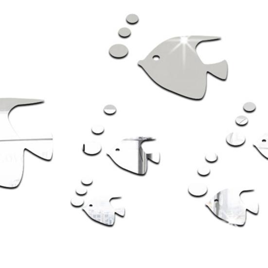 1 Set Unique Wall Sticker Waterproof Art Decoration Sea Fish Bubble