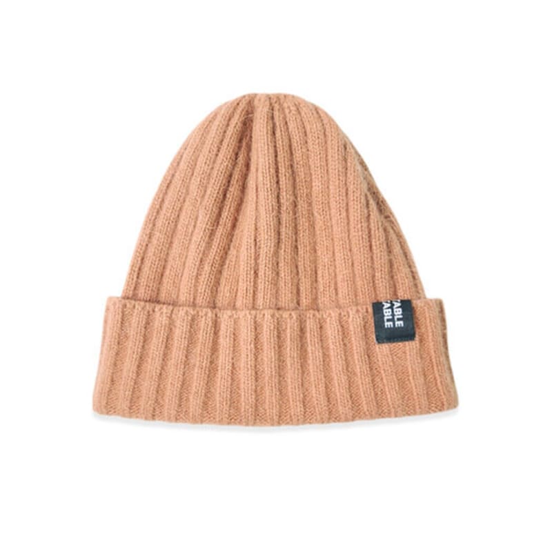 VEGETABLE TABLE Angora wool color beanie Black