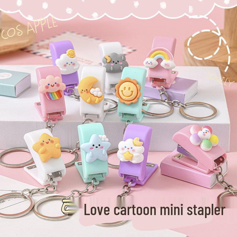 Portable Cute Children's Stapler - Cartoon Mini Keychain