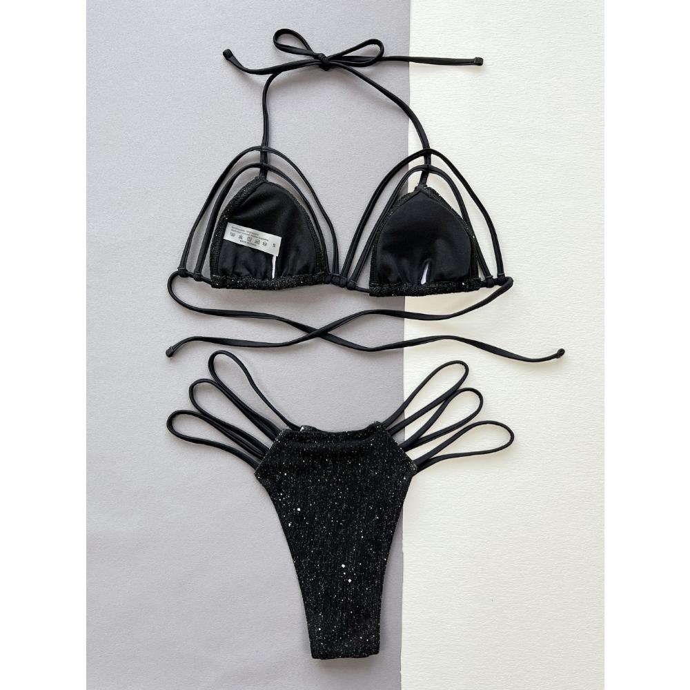 Swimwear  Single Bikini Solid Bikini Women's Split Swimwear Triangle Bikini