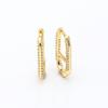 Gold-Plated Zircon Shining Link Stud Earrings - Light Luxury European & American Style, Perfect Birthday Gift for Girls