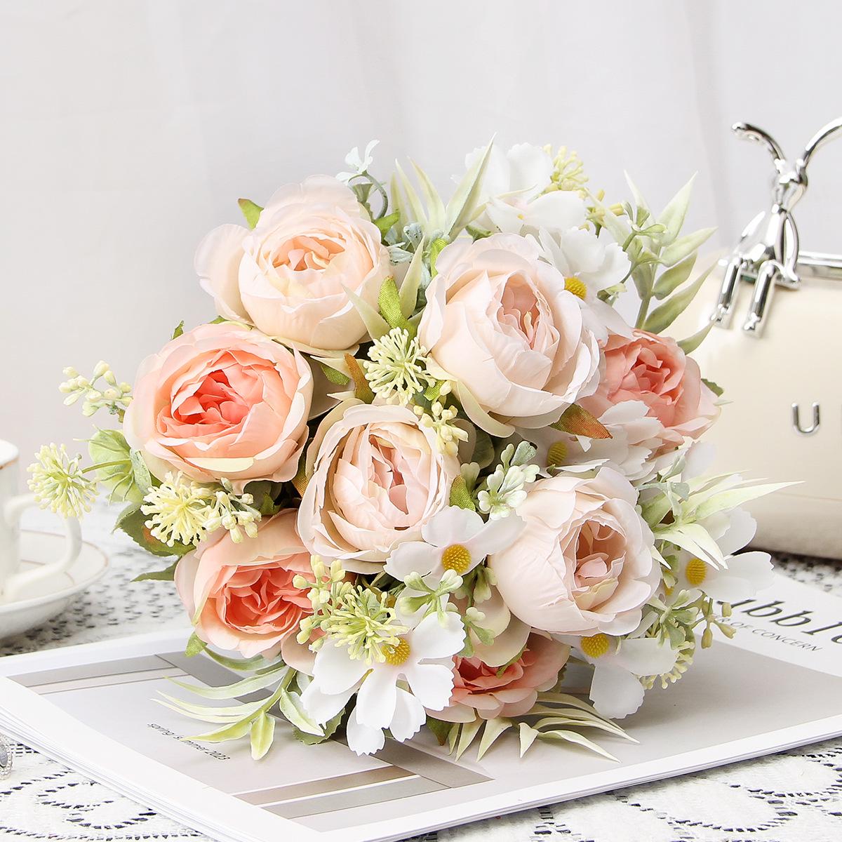 

Artificial Peony Flower Bouquets for Weddings & Home Decor розовый/шампанского