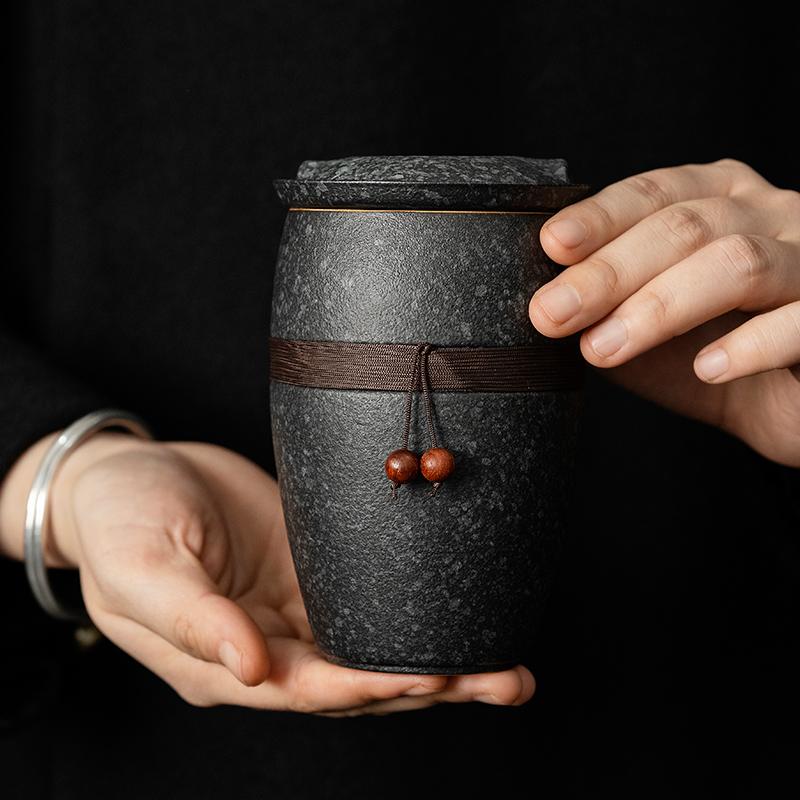 Tea Separation Tea Cup Ceramic with Lid Creative Tea Cup Personal Filter Office Portable Household Water Cup