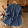 Women's Tencel Denim Drape Short Sleeve Shirt - Retro Style 2025