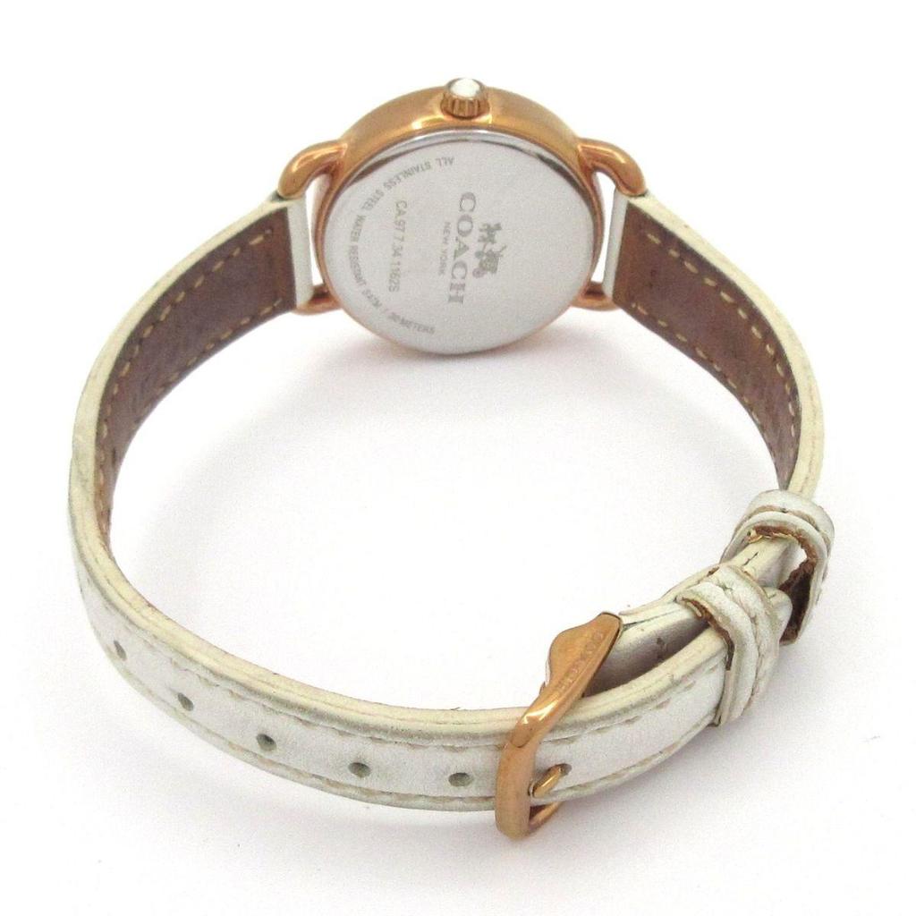 Used COACH Watch - CA97.7.34.1162S Ladies Rhinestone Bezel White Shell