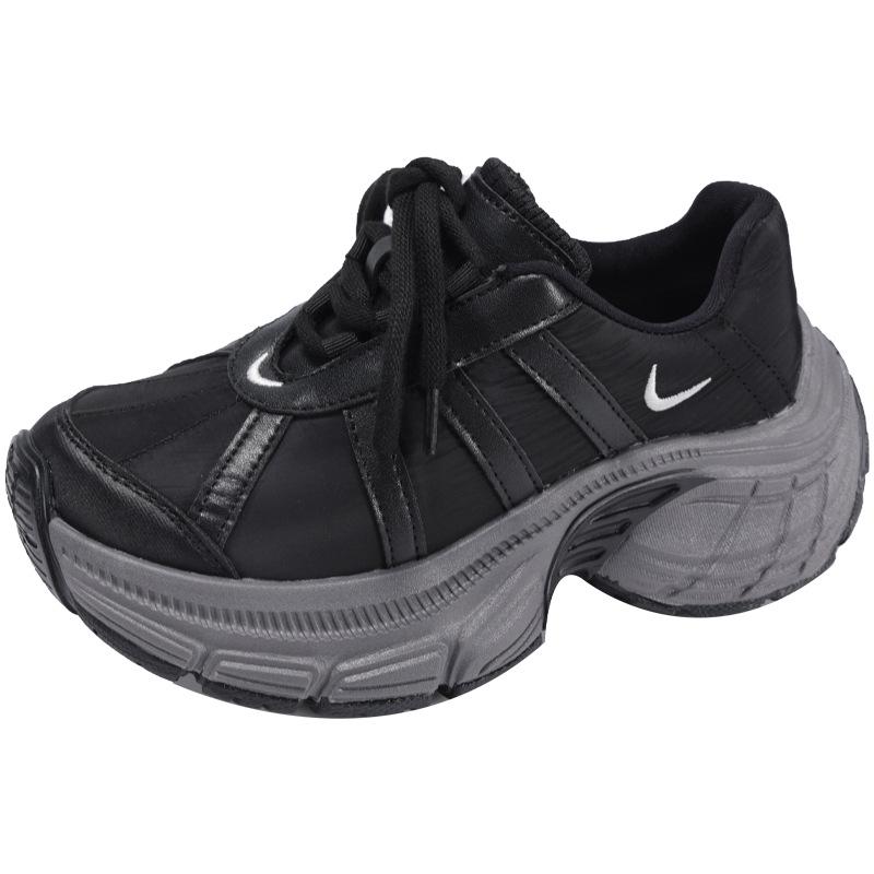 Paris fashion dad shoes women's autumn 2025 new mesh breathable thick sole heightening color matching casual sports shoes