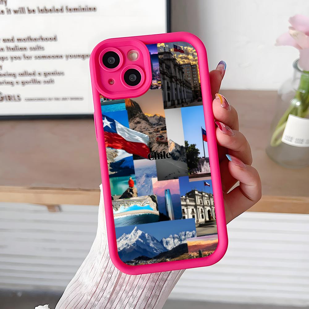 

Chile Flag Thicken TPU Mobile Phone Case for iPhone 17 16 15 14 13 12 11 Air Pro Max Plus Colorful Cover iPhone17 Pro Max