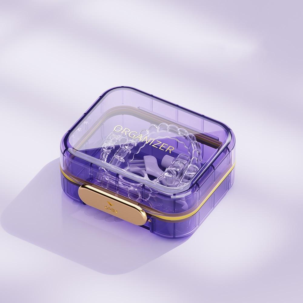 Durable Portable Invisible Braces Box Transparent Mini Denture Storage Box Sealed Orthodontic Retainer Case