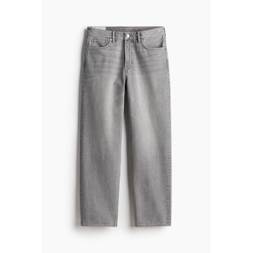 H&M Lockere Jeans Denim Grau