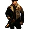 2025 New Men's Retro European American Suede Jacket – Autumn/Winter Color Block Patchwork