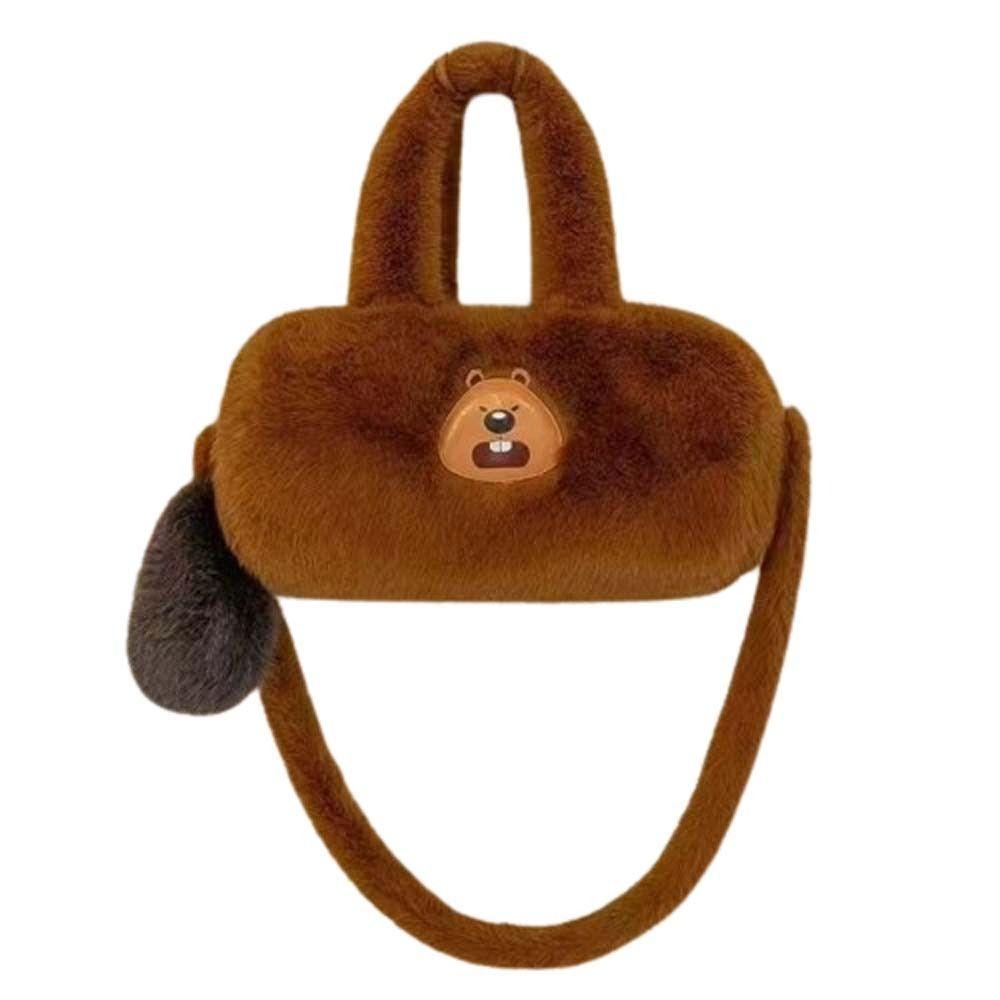 

Animal Cartoon Capybara Plush Backpack Big Capacity Cartoon Shoulder Bag Couple C