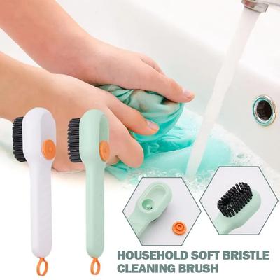 1Pcs Multifunction Cleaning Brush Shoe Brush Soft-bristled Liquid Brush Long Handle Clothes Brush Hoousehold Cleaning Tool