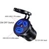 Double PD45W Fast Charging Car Charger Socket with LED Light Waterproof USB QC3.0 Charger Adapter for 12V/24V Car Boat