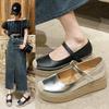 Spring Rome Sandals Weave Wedges Platform Shoes Women Dress High Heels Mary Janes Shoes Party Pumps Female