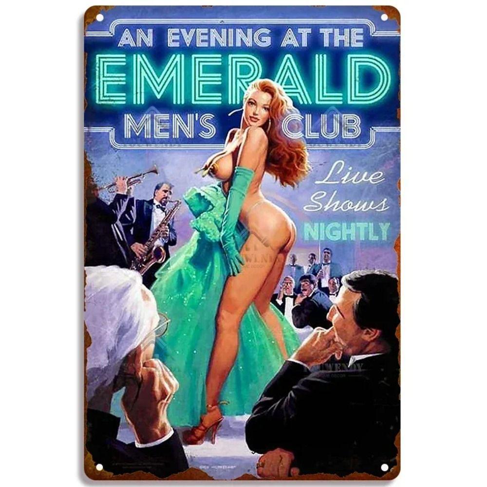 Plăci Metalice Pin-Up Girl, Decor Metalic Atelier Garaj 20x30cm