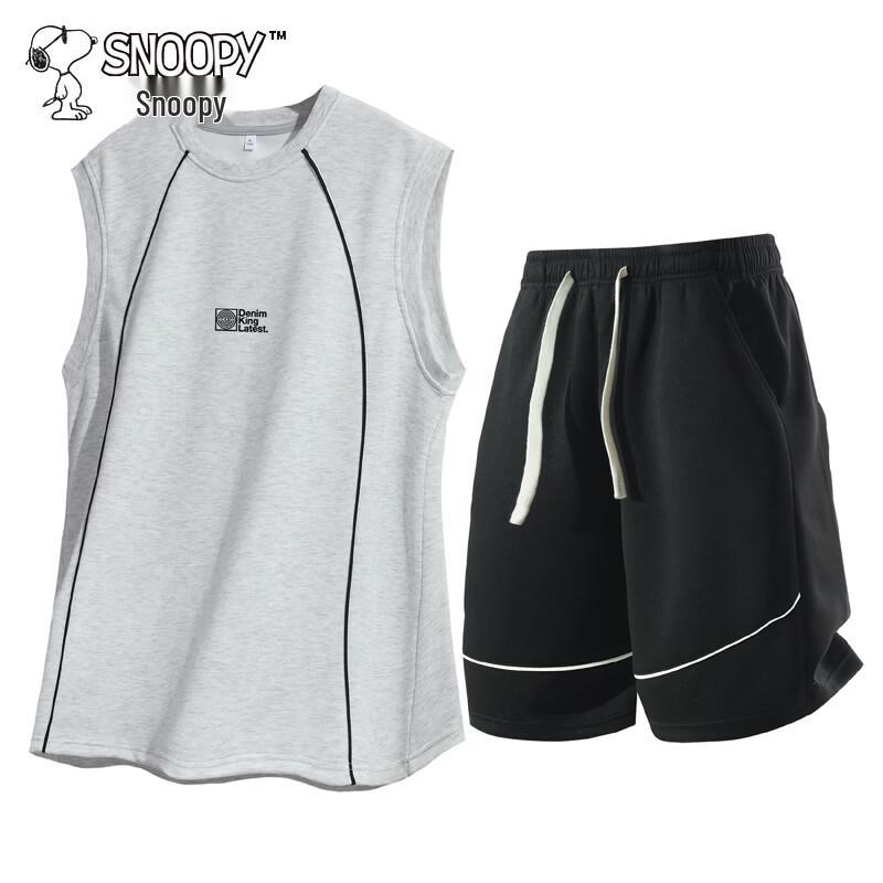 

SNOOPY Men s Summer Sleeveless T-Shirt & Shorts Set 3XL