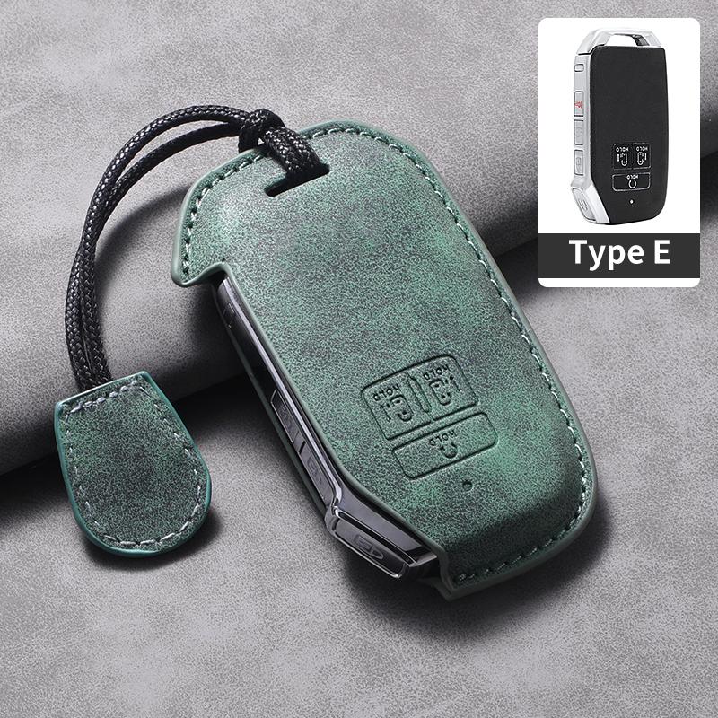 7 Bottons Leather Car Key Case Fob Cover For Kia Carnival K7 2021 2022 Car Remote Key Case Cover Shell Fob Keychian Accessories