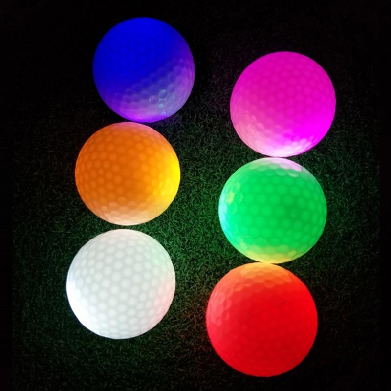 4Pieces Glow Golf Balls for Night Sports Tournament Glowing In The Dark Golf Ball Long Lasting Bright Luminous Balls