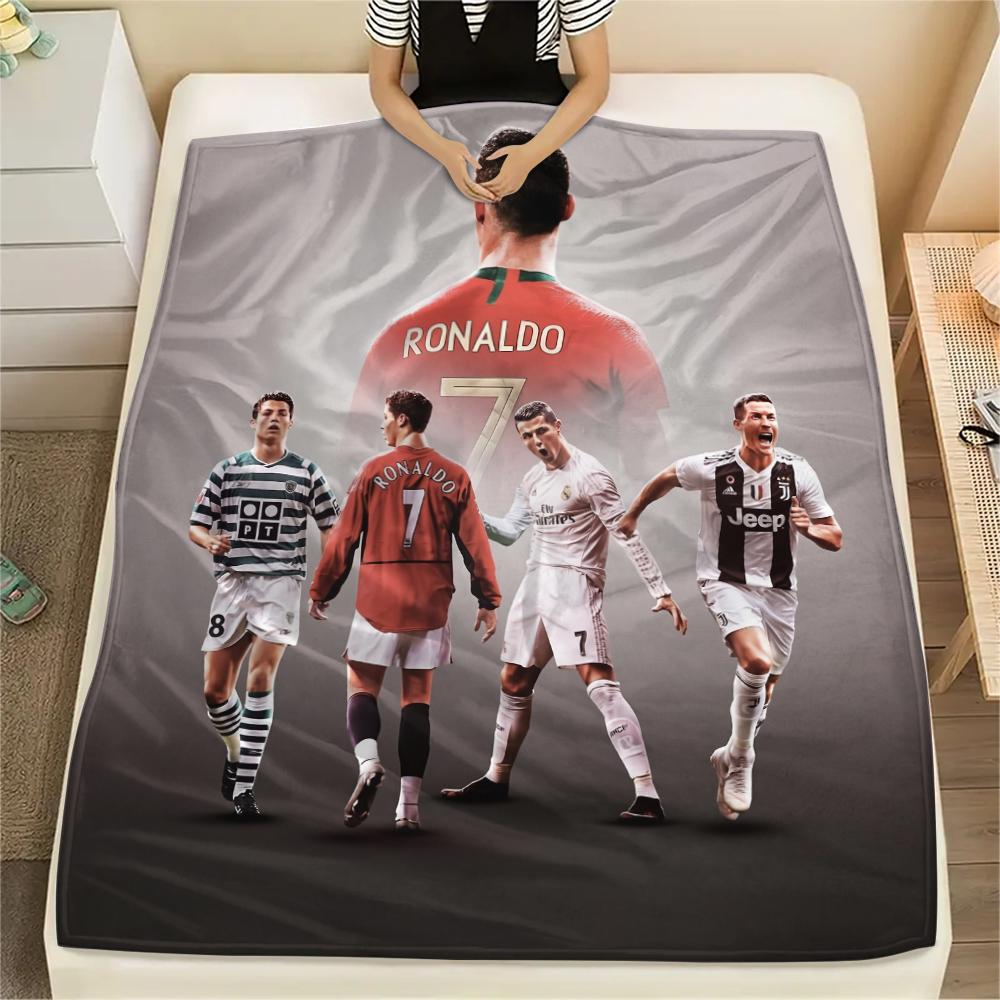 Cristiano Ronaldo, Coperta in Flanella con Fantasia, Alta qualità, Confortevole per Tutte le Stagioni, Decorazione per la Casa, Calore e Comfort, Perfetta per Regali.