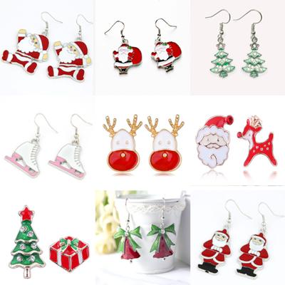 Yılbaşı Süsleri Yılbaşı Küpeleri Noel Baba Şapkası Geyik Yılbaşı Hediye Kutusu Küpeler Kız