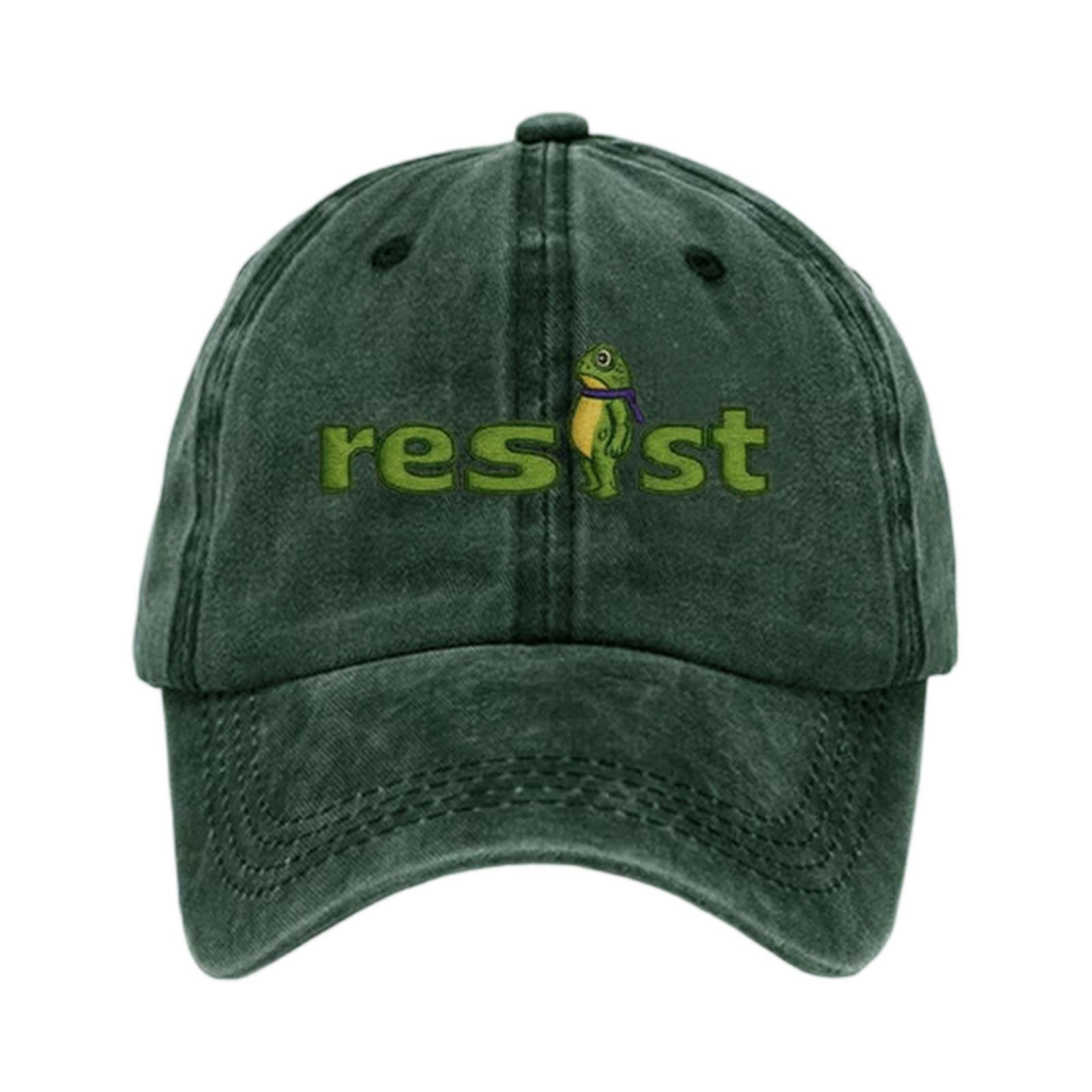 Washed Cotton Baseball Cap With Printed Distressed Soft Top Denim Hat For Men, European And American Retro Hat