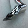 Elegant Zinc Alloy Metal Crossed Flag Emblem For Corvette C7 Stingray Badge