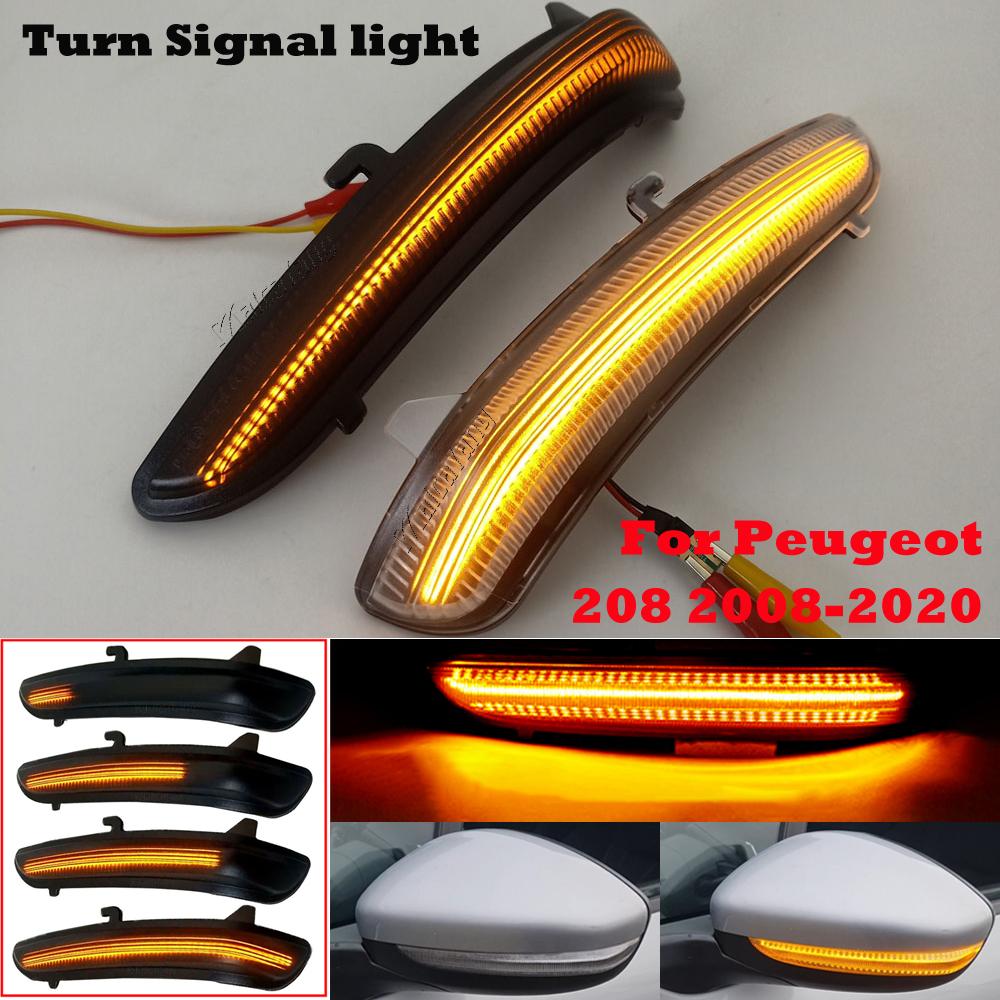 2 Pieces For Peugeot 208 2008 2012-2020 Citroen C3 Dynamic Turn Signal Light LED Side Mirror Indicator Blinker Lamp Car StylingTurn Signal 2