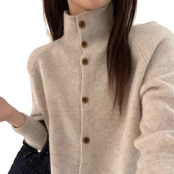 Women's Pure Wool Turtleneck Sweater - Soft, Warm Solid Color Knit for Autumn/Winter