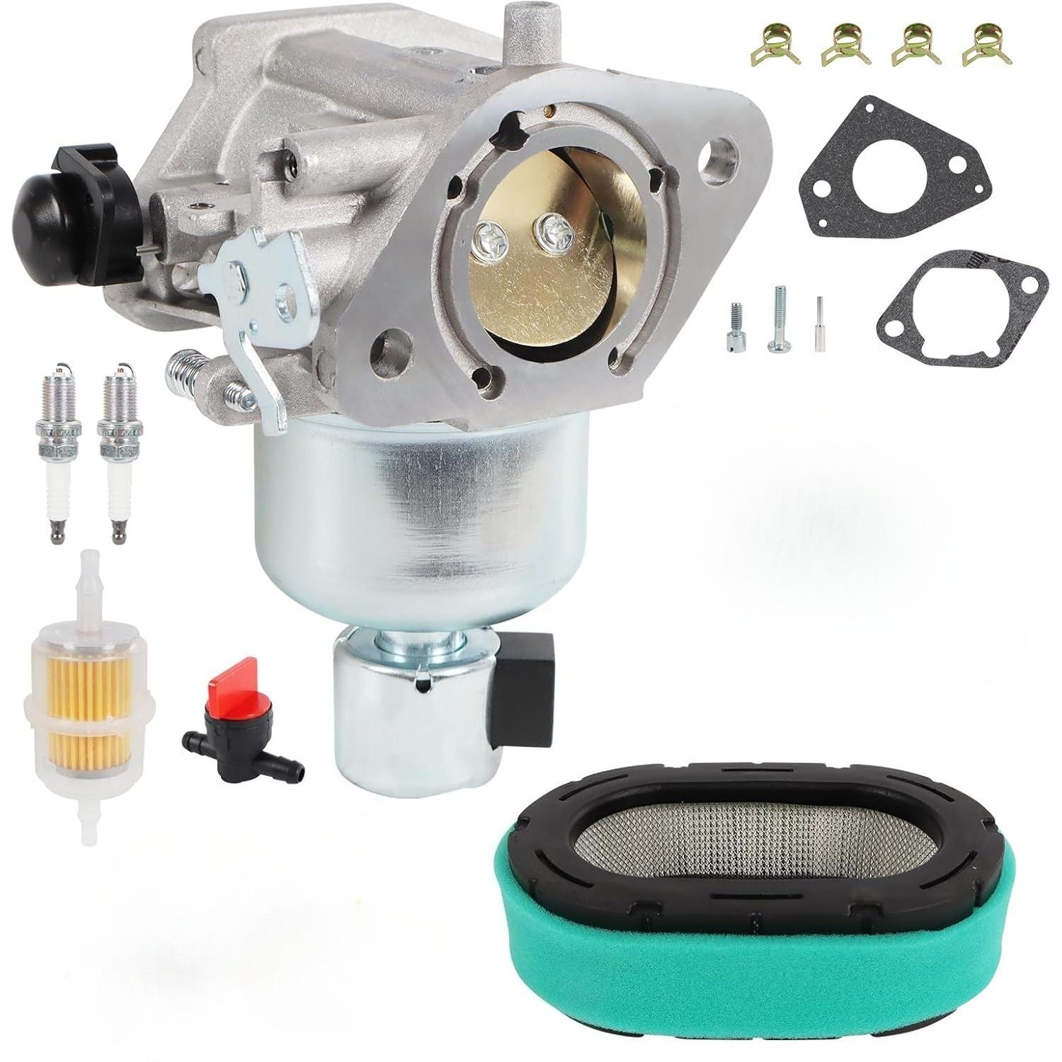 16-853-19S Carburetor Replacement For Kohler KT725 KT730 KT735 KT740 KT745, Include Air Filter, Fuel Pump, Oil Filter parts, Replace 32-853-67-S серебряный