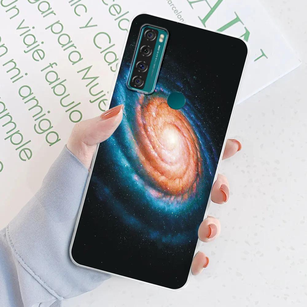 Für TCL 20 SE Hülle 6,82 Zoll Cover Für TCL 20 SE Blume Transparentes Silikon Weiche Handyhülle Hülle Stoßfänger Für TCL 20 SE Fundas