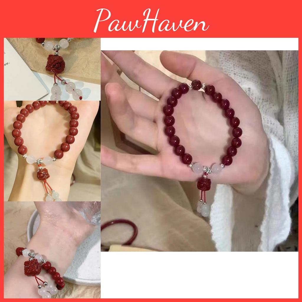 Sophisticated Red Lion Beaded Bracelet For Women Bohemian And Vintage Charm