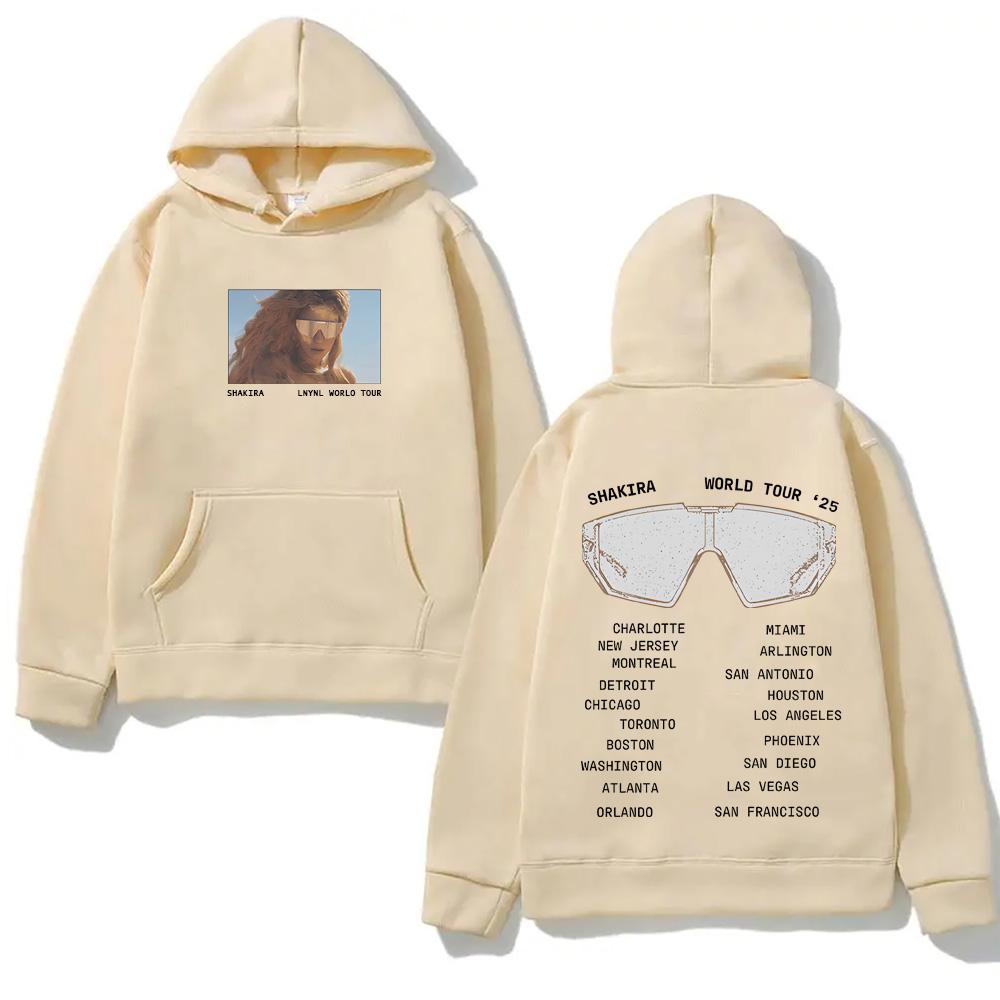 LMYNL World Tour Sunglasses HOODIE Shakira Singer's Style Harajuku Moletom with Hooded Fleece Comfortable Hoody