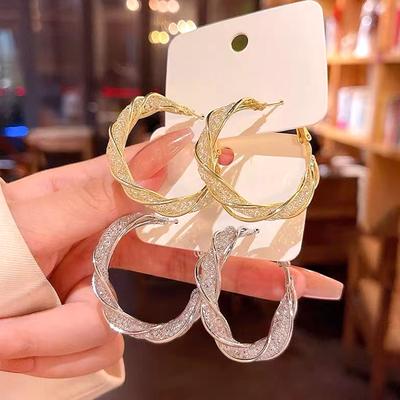 Hollow Mesh Light Luxury Niche Female Ins Trendy Versatile Temperament Twisted Fashion Exquisite Ear Loops