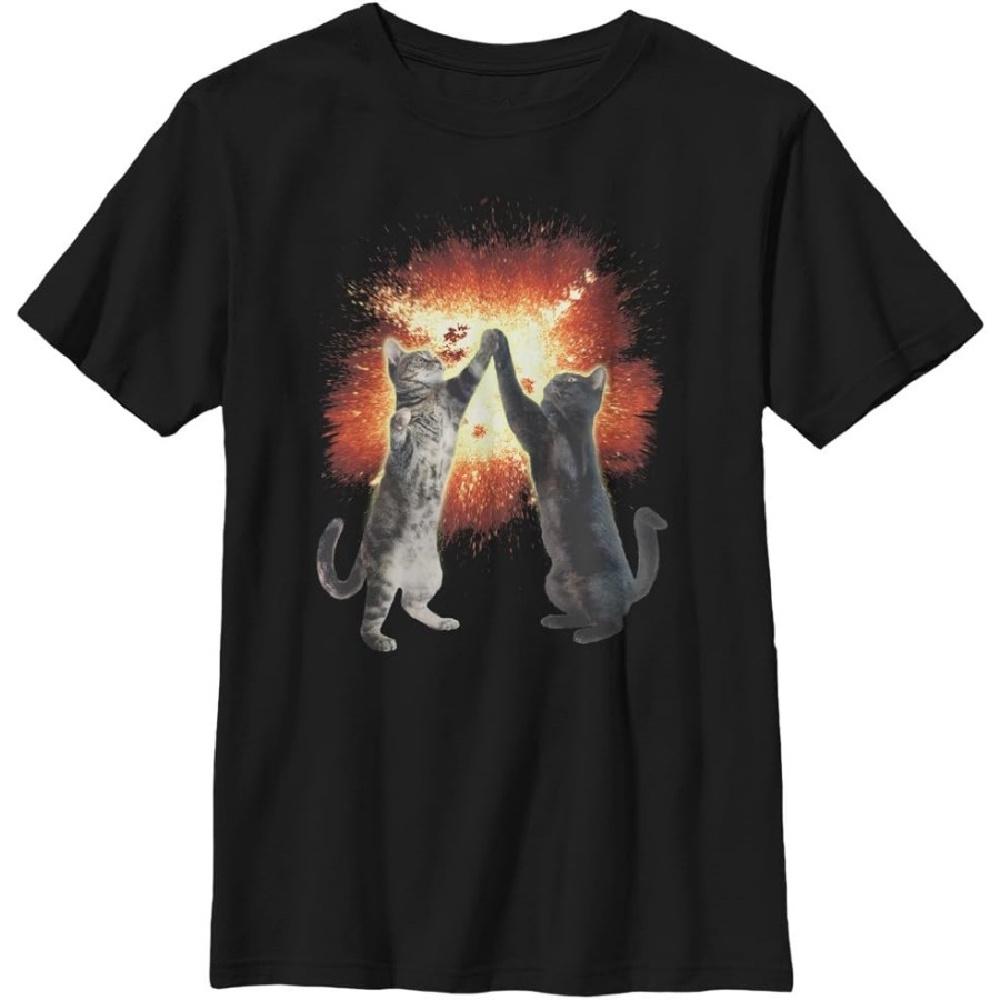 

LOST GODS Boys Cat Five Graphic T-Shirt XXXXXL чорний