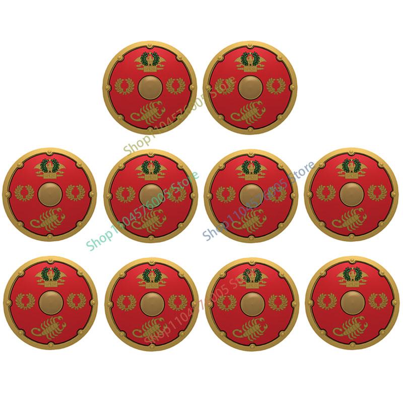 Średniowieczny Rzym Tarcza Budowlane Klocki Wojskowe Żołnierz Rzymski Wojownik Rycerz Postać Łucznik Fartuch Płaszcz Akcesoria Ceglany Zabawka Prezent