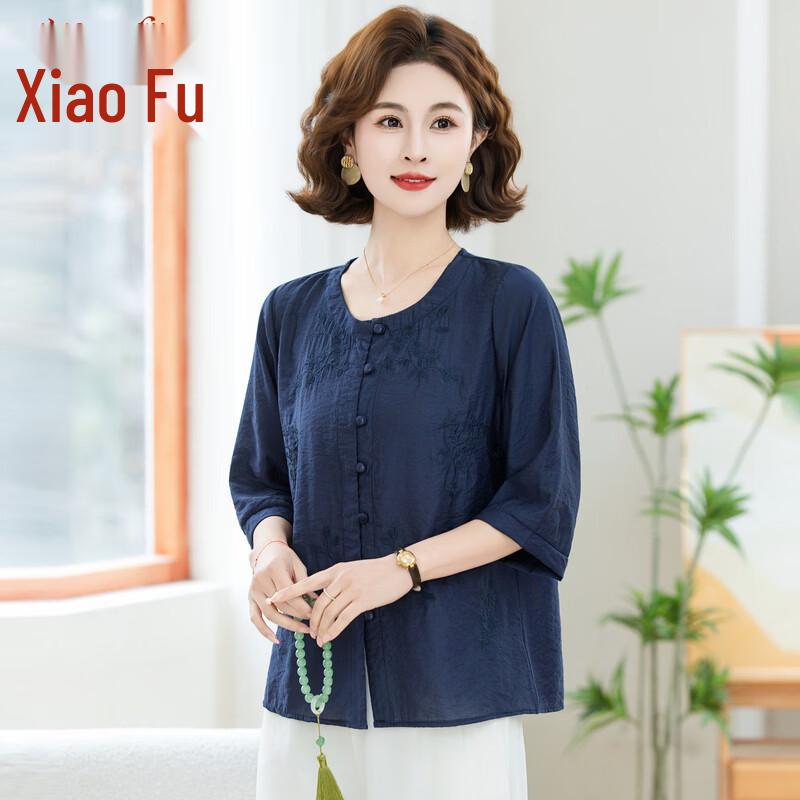 Women s Lightweight Floral Print Mid-Sleeve Cardigan Top 4XL